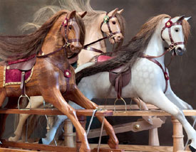 Wooden rocking horses from Ringinglow Rocking Horse Company